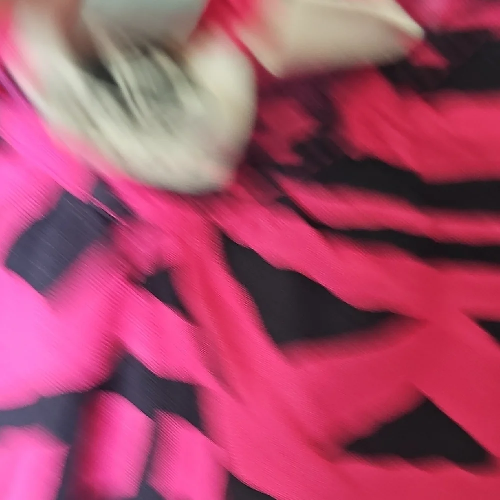 Roxy Stranger Things Vibe Pink and Black Geometric Tank Top Large